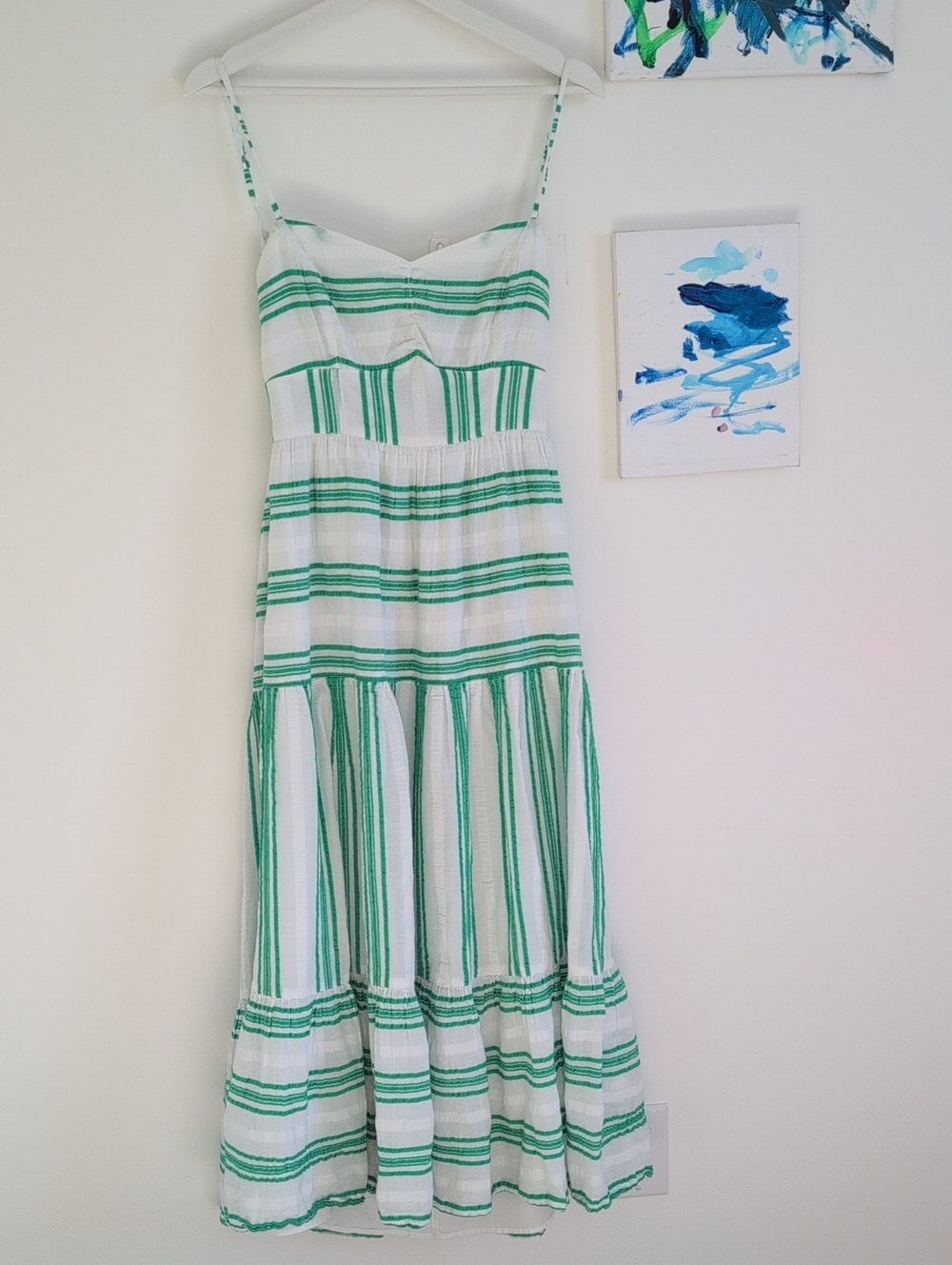 American Eagle Outfitters Striped Corset Midi Dress